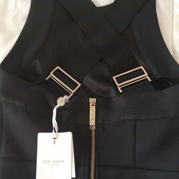 Ted Baker Akva Floral Bodycon Dress Jewel Neck Crisscross Back Fit ,Size 0, NEW - Picture 7 of 11